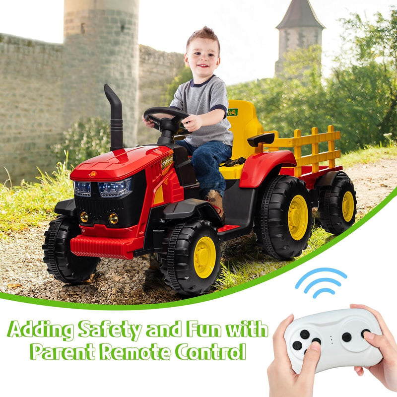 12V Electric Ride-On Tractor with Trailer and 6 Wheels for Kids with Remote Control Magic Cars 2