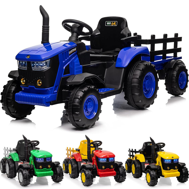 12V Electric Ride-On Tractor with Trailer and 6 Wheels for Kids with Remote Control Magic Cars 7