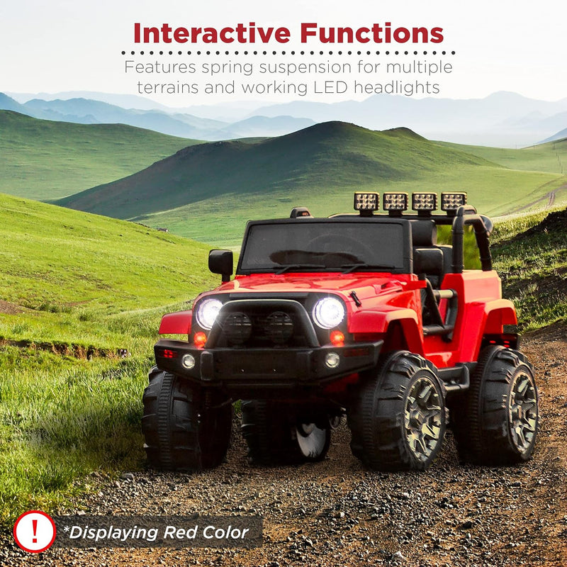 12V Kids Ride-On Truck Battery Powered Toy Car with Spring Suspension and Remote Control Magic Cars 3