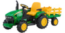 12V Kids Ride-On Tractor with Trailer and FM Radio - Ground Force Toy Magic Cars 1