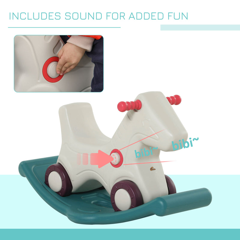 2-in-1 Kids Rocking Horse and Sliding Car for Indoor and Outdoor Use with Detachable Design Magic Cars 3