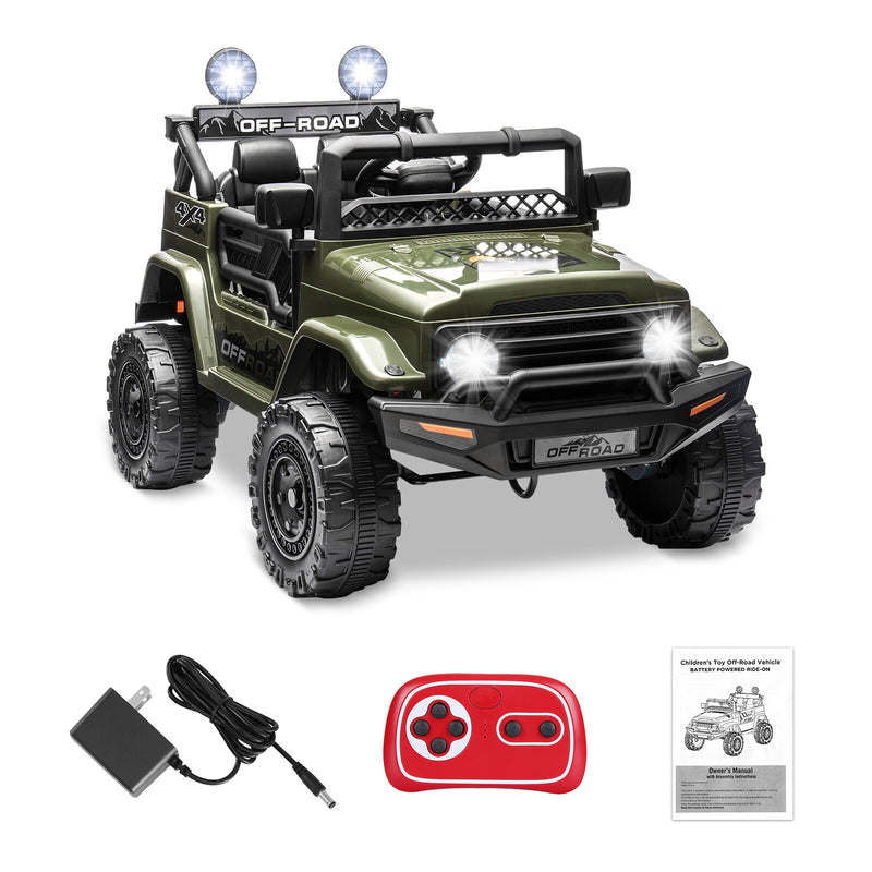 12V Electric 2-Seater Kids Ride-On Dump Truck UTV with 4 Wheels and Parental Remote Control Magic Cars 0