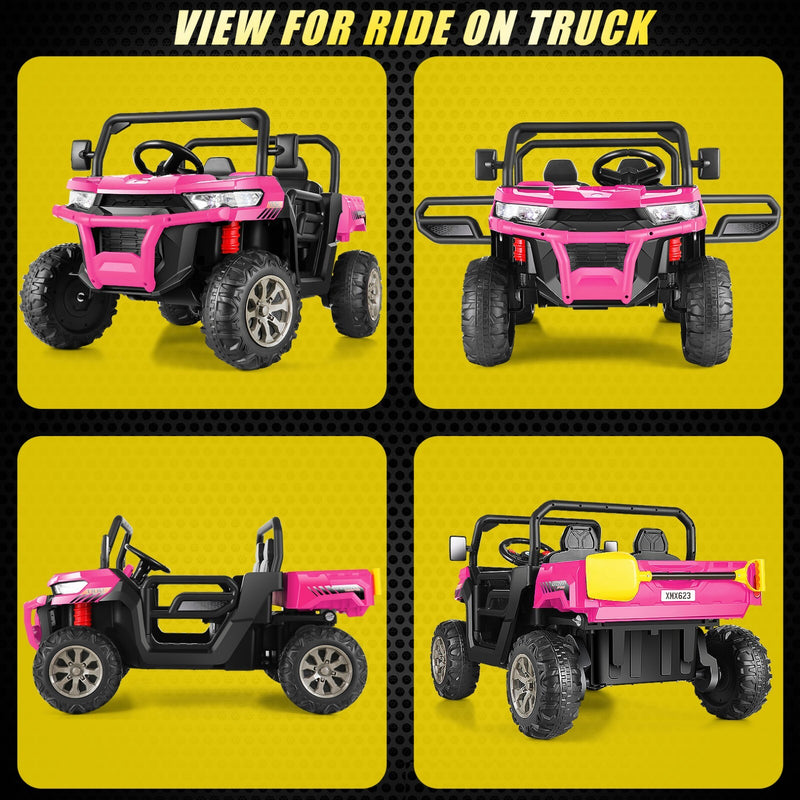 24V Electric Ride-On Dump Truck for Kids 2-Seater with 2x200W Motors and Remote Control Magic Cars 13