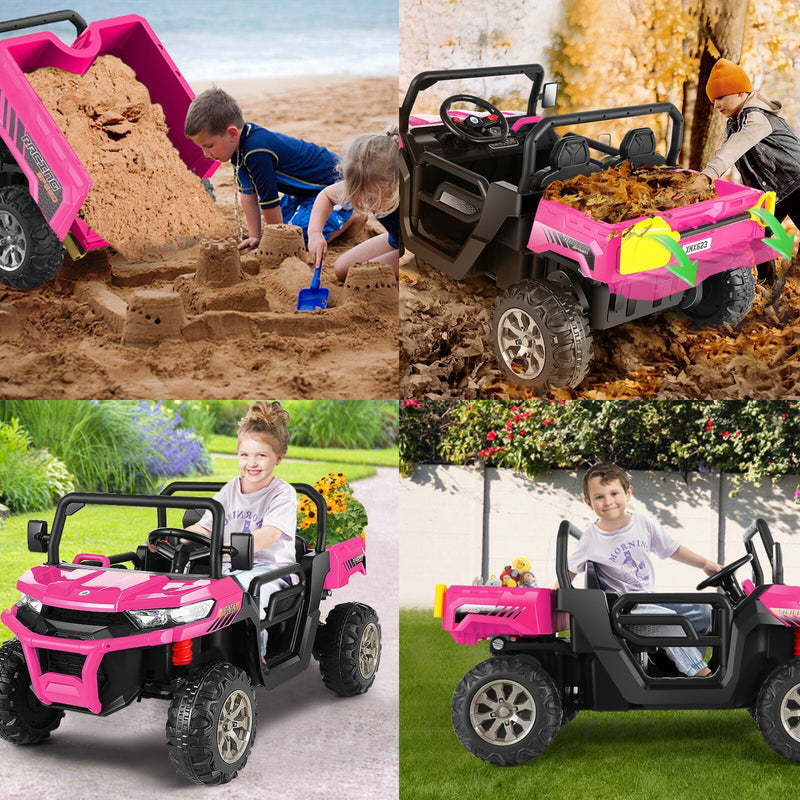 24V Electric Ride-On Dump Truck for Kids 2-Seater with 2x200W Motors and Remote Control Magic Cars 14