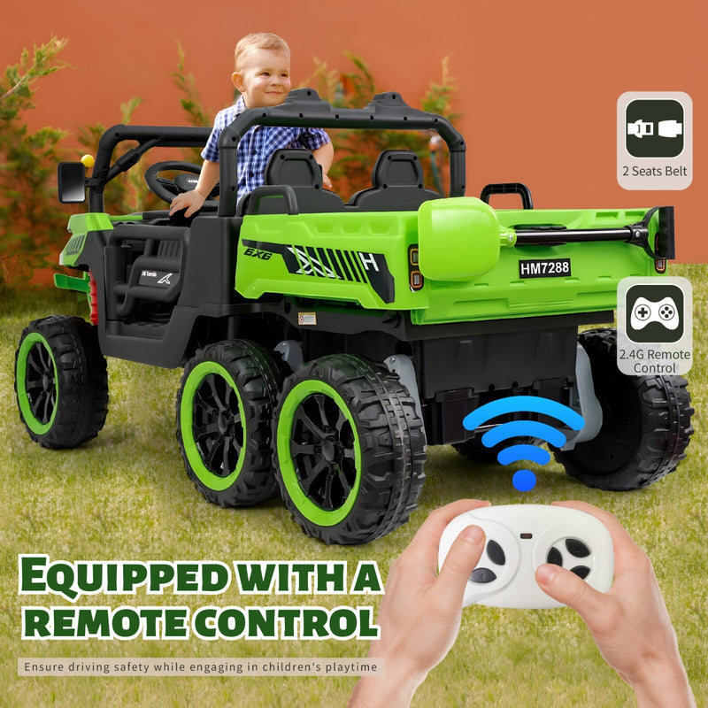 24V Electric 2-Seater Kids Ride-On Dump Truck 4WD Off-Road UTV with Remote and MP3 Magic Cars 1