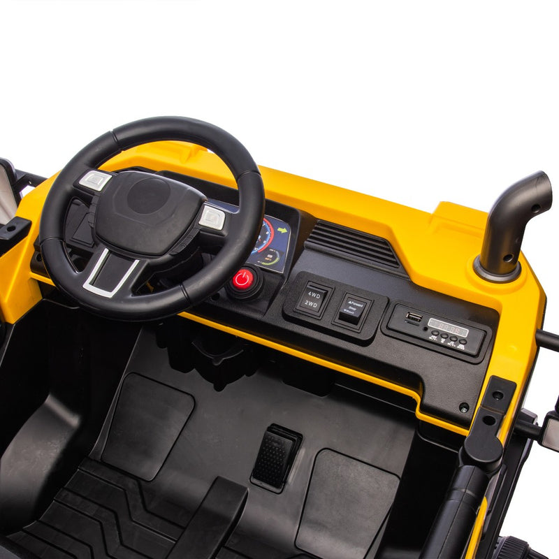 24V Electric 2-Seater Kids Ride-On 4WD Dump Truck UTV with Parental Remote and LED Lights Magic Cars 26