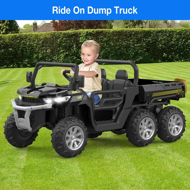 24V Electric 2-Seater Kids Ride-On Dump Truck 4WD UTV with Parental Remote and MP3 Player Magic Cars 10
