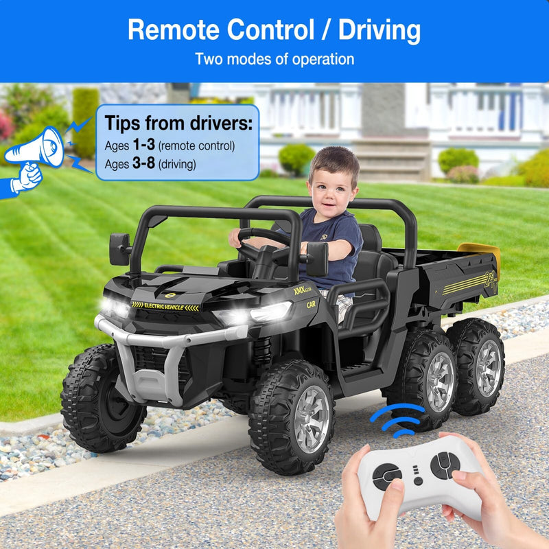 24V Electric 2-Seater Kids Ride-On Dump Truck 4WD UTV with Parental Remote and MP3 Player Magic Cars 11