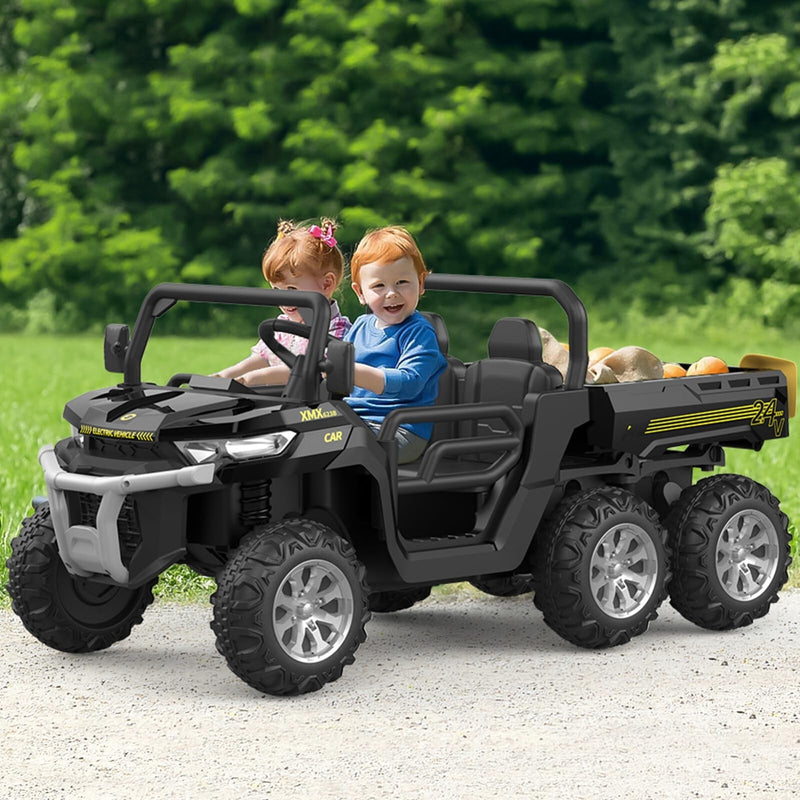 24V Electric 2-Seater Kids Ride-On Dump Truck 4WD UTV with Parental Remote and MP3 Player Magic Cars 15