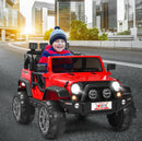 2-Seater Kids Ride-On Red Truck with Remote Control, Storage, LED Lights, and USB Port Magic Cars 2