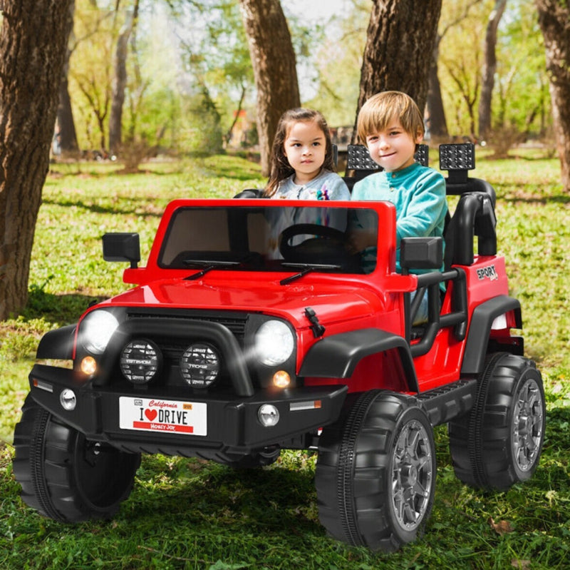 2-Seater Kids Ride-On Red Truck with Remote Control, Storage, LED Lights, and USB Port Magic Cars Variant 0