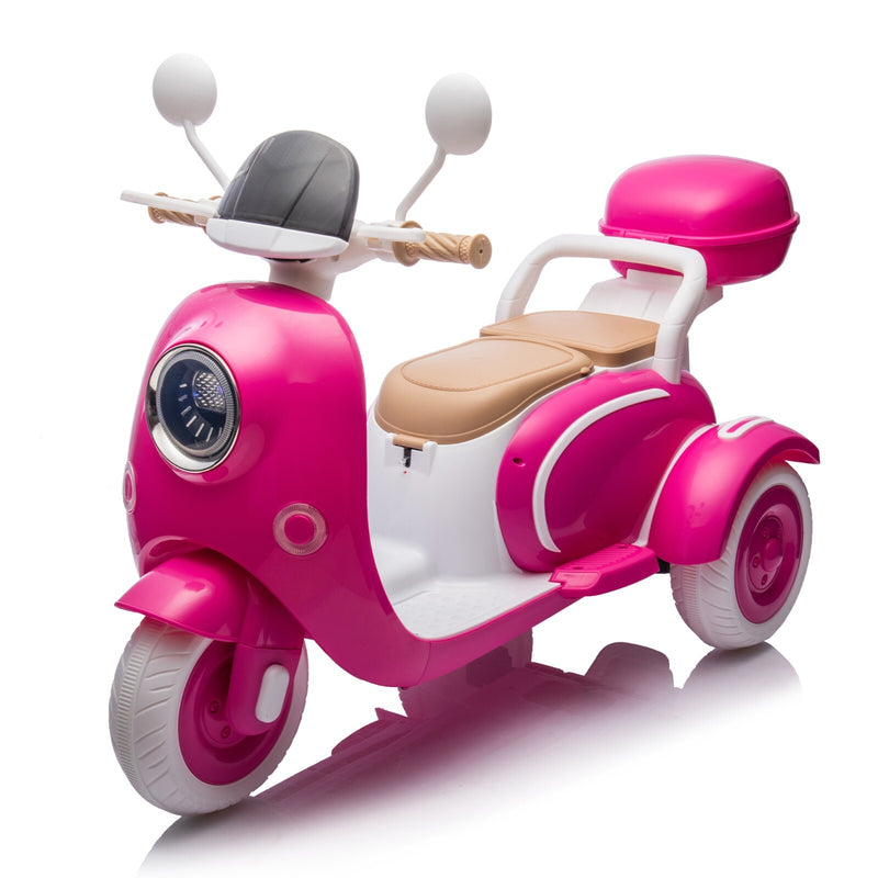 12V 2-Seater Kids Ride-On 3-Wheel Motorcycle with USB Single Motor for Ages 3-6 Rose Magic Cars Variant 0