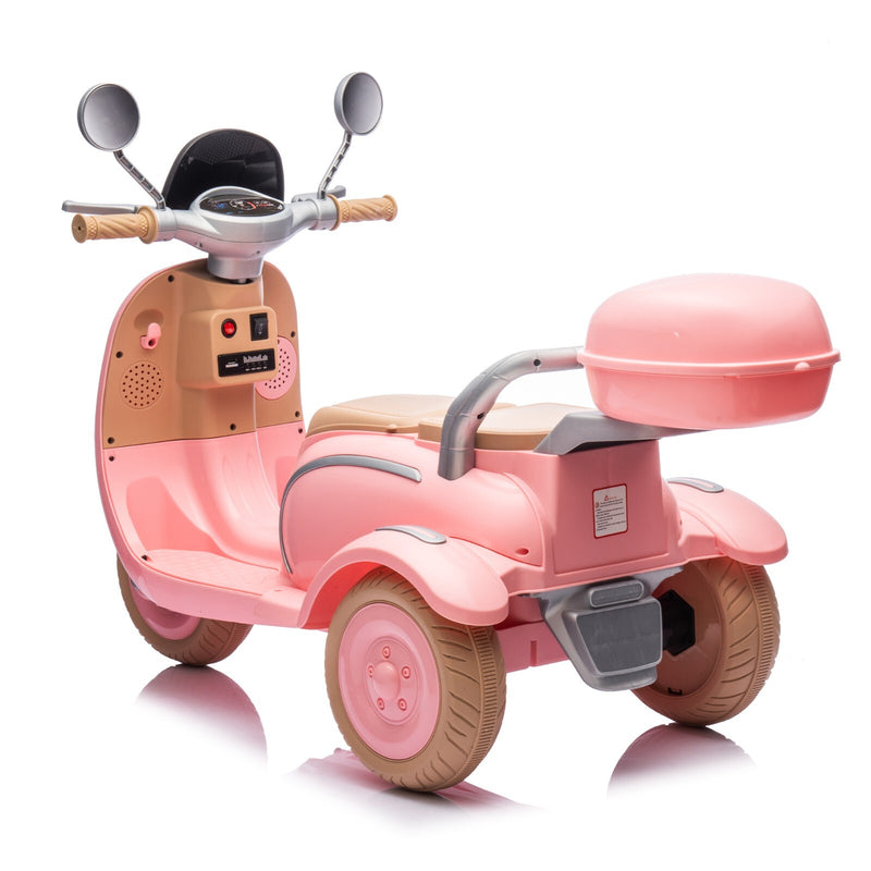 12V Kids 2-Seater Ride-On Motorcycle with Dual Motors, 3-Wheel, USB, Pink, Ages 3-6 Magic Cars 10