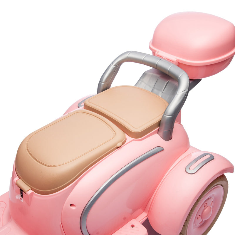 12V Kids 2-Seater Ride-On Motorcycle with Dual Motors, 3-Wheel, USB, Pink, Ages 3-6 Magic Cars 4