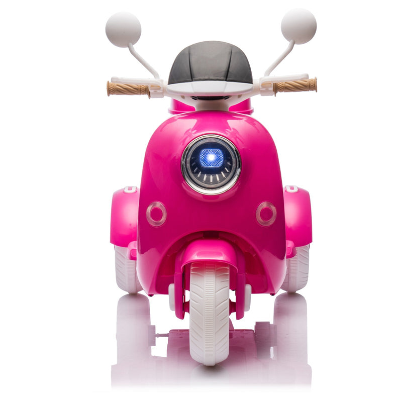 12V Kids 2-Seater 3-Wheel Ride-On Motorcycle with Dual Motors and USB Port, Rose, Ages 3-6 Magic Cars 10