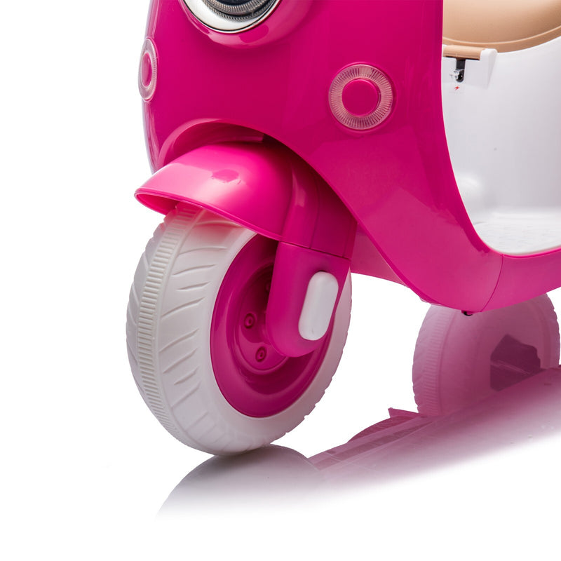 12V Kids 2-Seater 3-Wheel Ride-On Motorcycle with Dual Motors and USB Port, Rose, Ages 3-6 Magic Cars 5