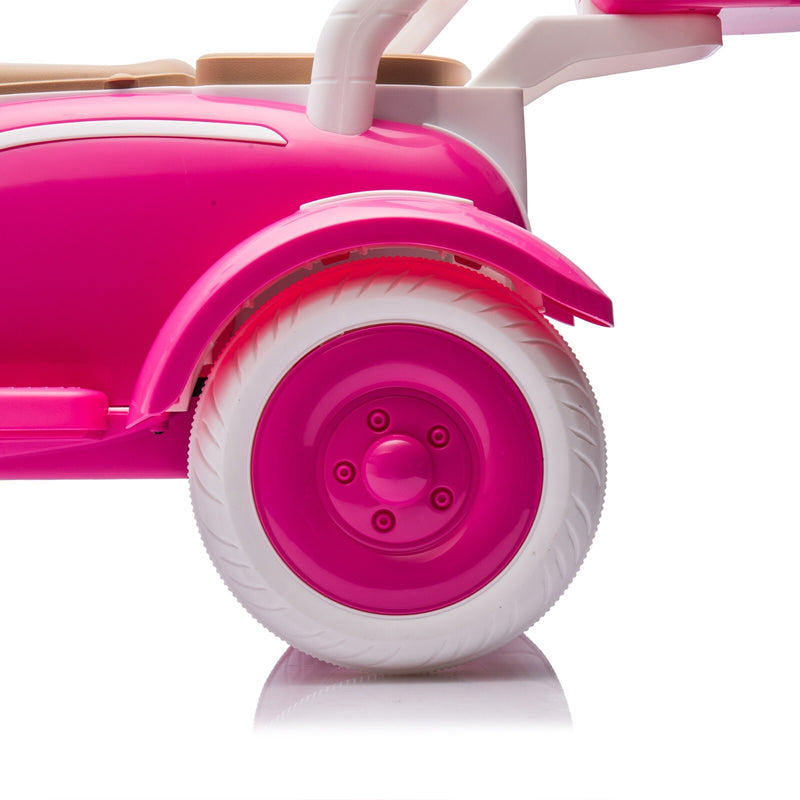 12V Kids 2-Seater 3-Wheel Ride-On Motorcycle with Dual Motors and USB Port, Rose, Ages 3-6 Magic Cars 6