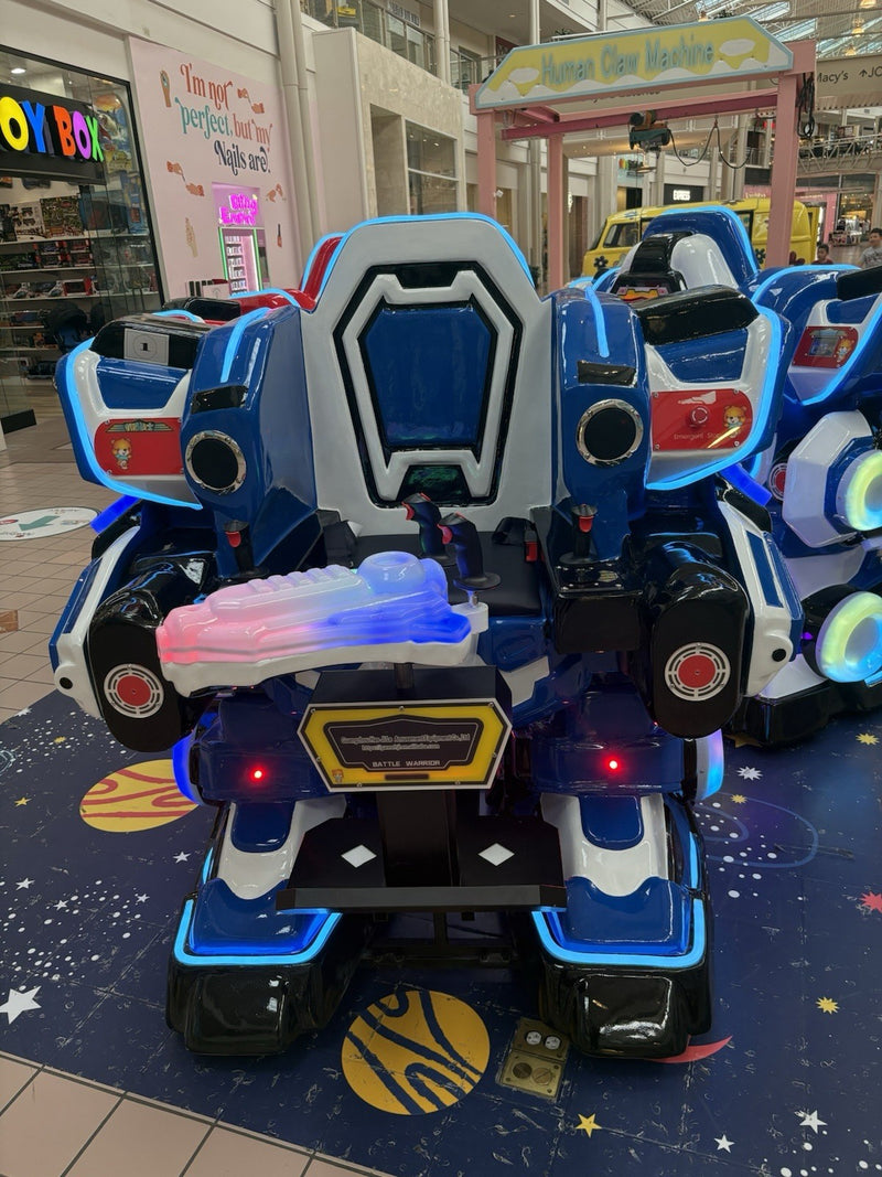 2-Seater Kids Ride-On Robot Car with Remote Control, Storage, LED Lights, USB Port – Red Magic Cars 1