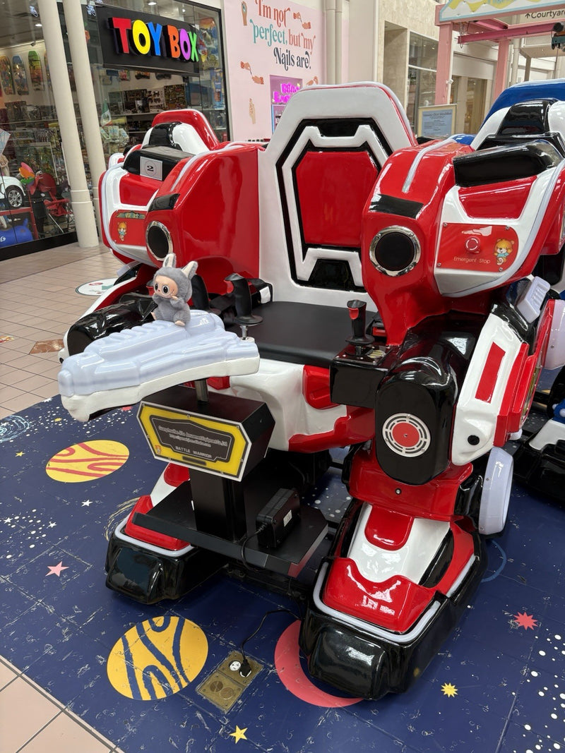 2-Seater Kids Ride-On Robot Car with Remote Control, Storage, LED Lights, USB Port – Red Magic Cars 2