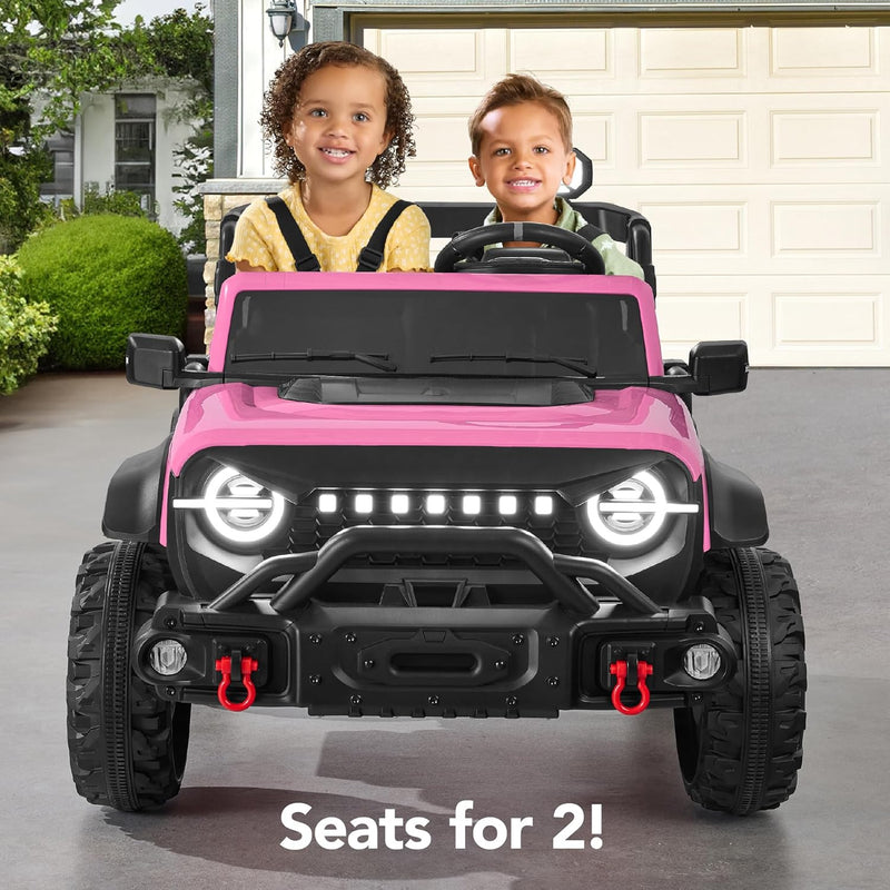 24V Kids 2-Seater Electric Ride-On Truck with 132lb Weight Capacity and Parent Control Magic Cars 2