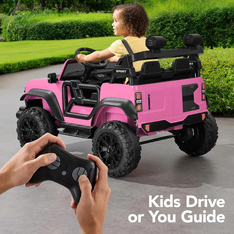 24V Kids 2-Seater Electric Ride-On Truck with 132lb Weight Capacity and Parent Control Magic Cars 3