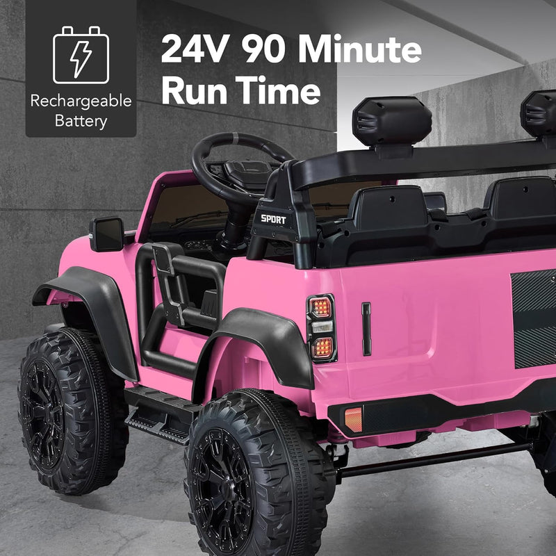 24V Kids 2-Seater Electric Ride-On Truck with 132lb Weight Capacity and Parent Control Magic Cars 4