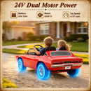 Kids 24V Dual Seat Licensed 1970 Dodge Charger R/T Red Electric Ride-On Car Magic Cars 2