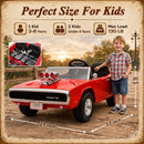 Kids 24V Dual Seat Licensed 1970 Dodge Charger R/T Red Electric Ride-On Car Magic Cars 3