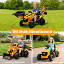Kids 24V JCB 3-In-1 Electric Excavator Digger Tractor Ride-On Toy for Ages 2-6 Magic Cars 1