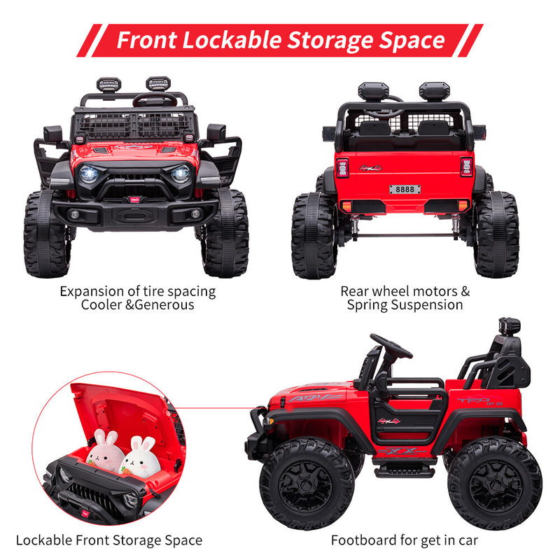 24V Kids Electric Ride-On Off-Road Truck with 3 Speeds and Remote Control Magic Cars 5