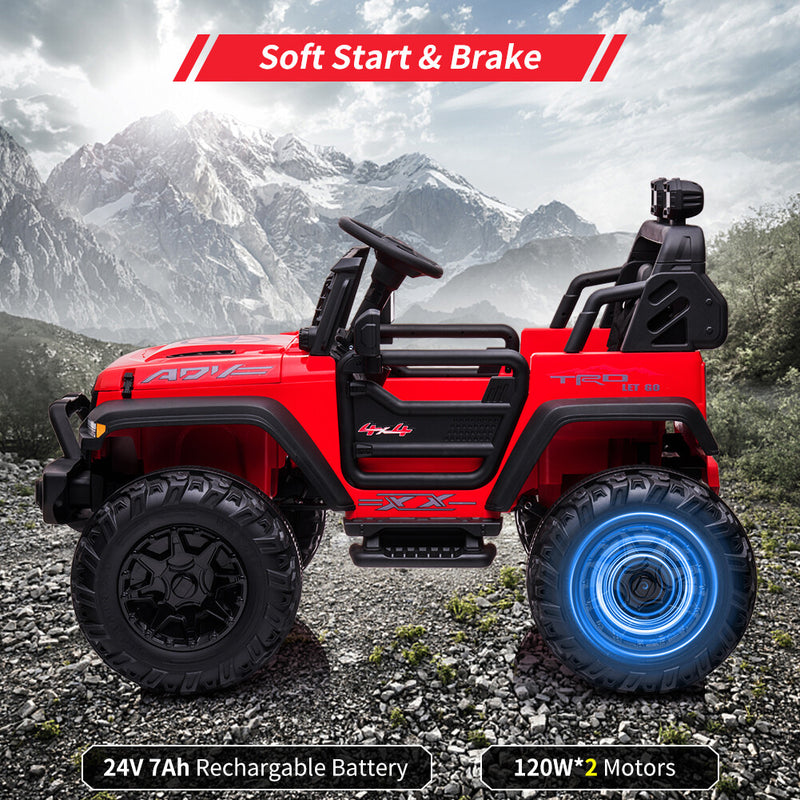 24V Kids Electric Ride-On Off-Road Truck with 3 Speeds and Remote Control Magic Cars 6