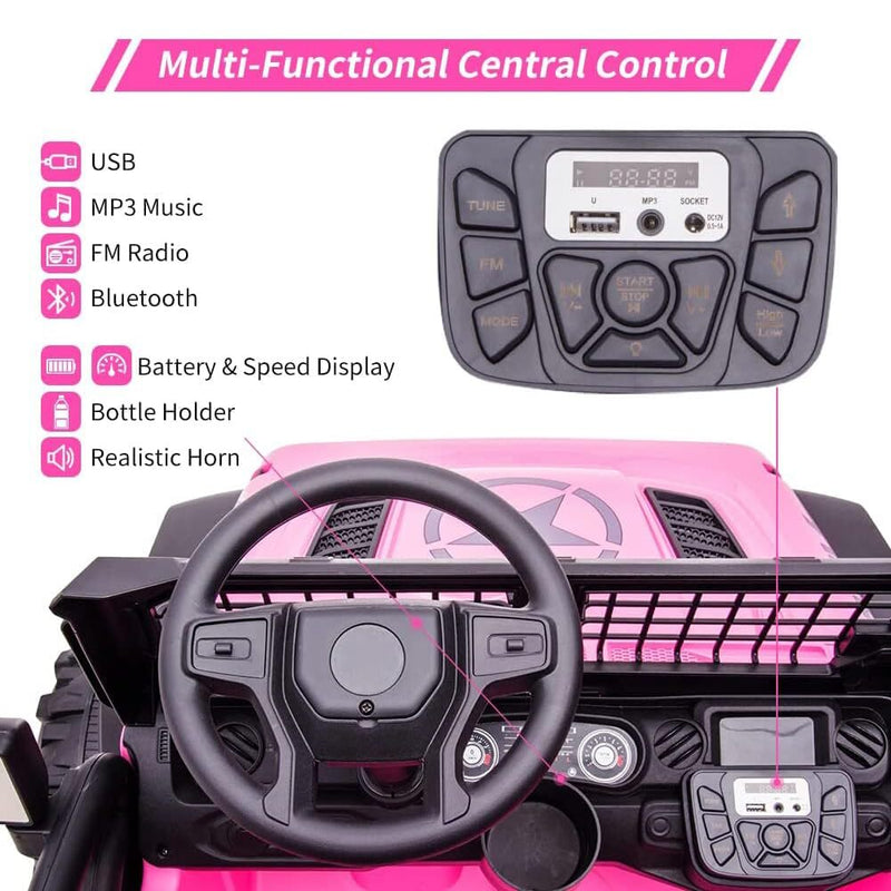 24V Kids Electric Ride-On Off-Road Truck with 3 Speeds and Remote Control Magic Cars 8