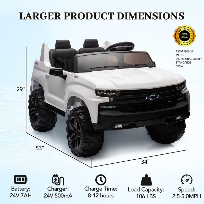 24V 2-Seater Battery-Powered Electric Ride-On Truck Car with Remote Control for Kids Magic Cars 6
