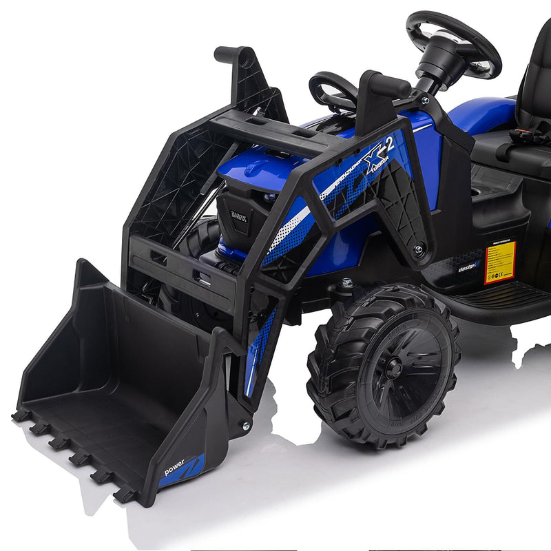 24V Kids Electric Ride-On Tractor Car with Trailer Excavator and Bulldozer Attachments Magic Cars 8