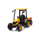 24V Kids Ride-On Tractor with Trailer, Ground Loader, Audio, and LED Lights in Yellow Magic Cars 1