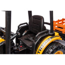 24V Kids Ride-On Tractor with Trailer, Ground Loader, Audio, and LED Lights in Yellow Magic Cars 6