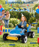 3-in-1 12V Ride-On Dinosaur Construction Truck with Crane and Music for Kids Ages 3-6, 66lb Capacity Magic Cars 5