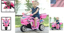 Battery-Powered Pink 3-Wheel Ride-On Motorcycle for Kids Ages 3-6, Safe and Fun Magic Cars 1