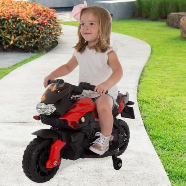 Kids 3-Wheel Electric Motorcycle with Training Wheels and Reverse Function Magic Cars 6