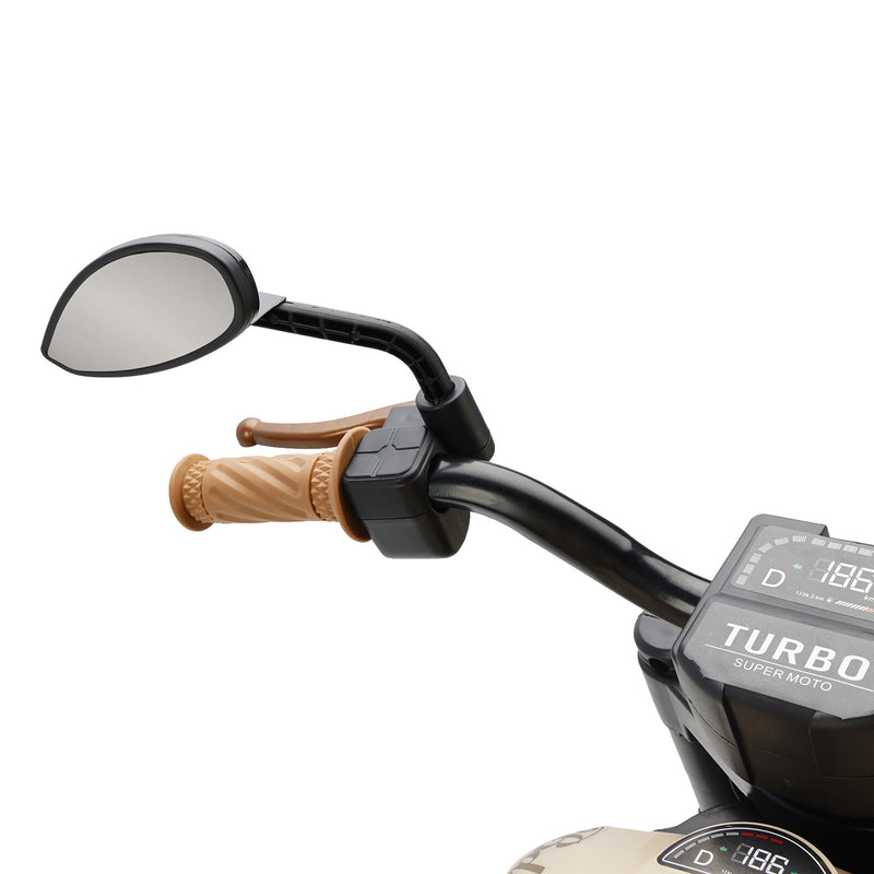 Electric 3-Wheel Ride-On Motorcycle for Kids with Dual Drive and LED Lights Brown Magic Cars 3