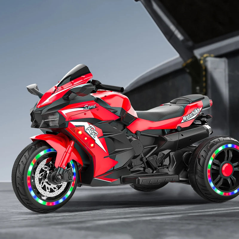 12V Red Kids Electric Ride-On Motorcycle with 3 Wheels and LED Lights Magic Cars 2