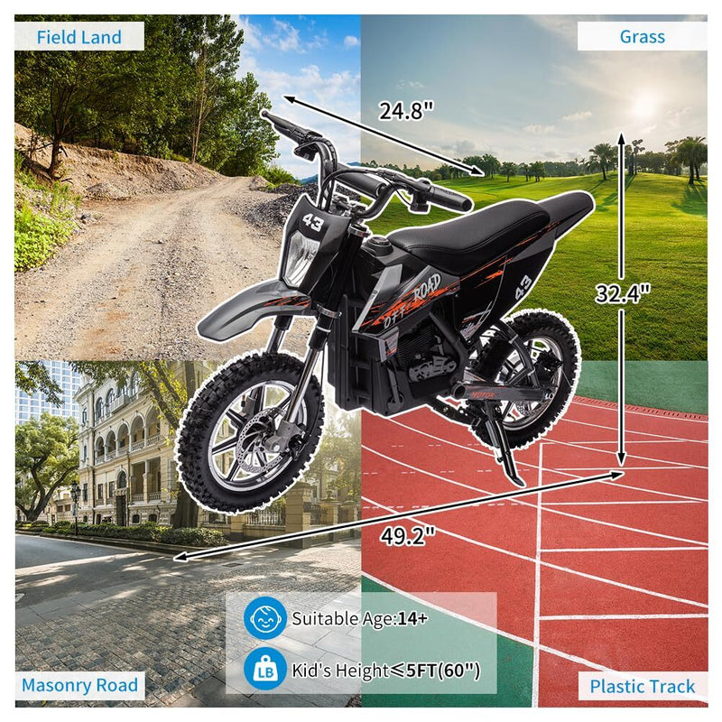 36V Electric Off-Road Kids Dirt Bike – 15.5 MPH Ride-On Motorcycle Magic Cars 13
