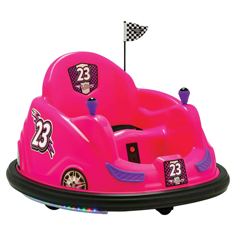 6V Battery-Powered Kids Bumper Car Ride-On with LED Lights for Ages 1.5-4, Pink Magic Cars 0