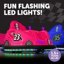 6V Battery-Powered Kids Bumper Car Ride-On with LED Lights for Ages 1.5-4, Pink Magic Cars 2