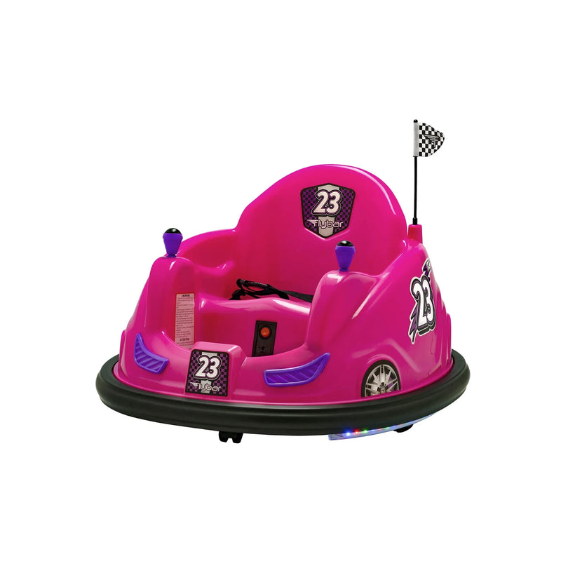 6V Battery-Powered Kids Bumper Car Ride-On with LED Lights for Ages 1.5-4, Pink Magic Cars 4