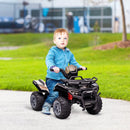 6V Battery-Powered Kids Ride-On Black Quad ATV Toy with Music Magic Cars 1