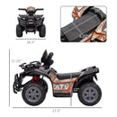 6V Battery-Powered Kids Ride-On Black Quad ATV Toy with Music Magic Cars 2
