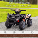 6V Battery-Powered Kids Ride-On Black Quad ATV Toy with Music Magic Cars 4