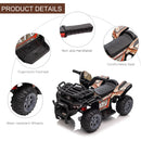 6V Battery-Powered Kids Ride-On Black Quad ATV Toy with Music Magic Cars 5