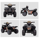 6V Battery-Powered Kids Ride-On Black Quad ATV Toy with Music Magic Cars 9